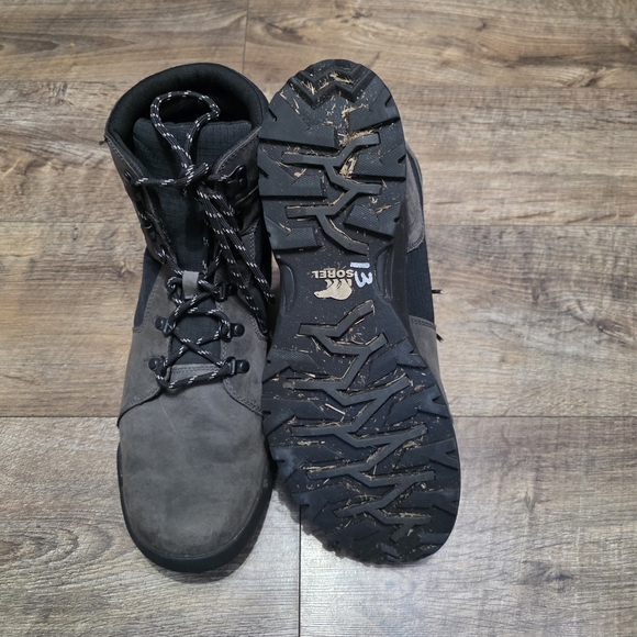 Sorel Leather WP Charcoal Lace-Up Boots Men Size 13